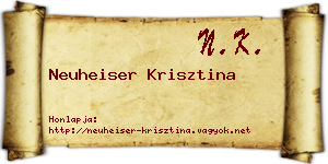 Neuheiser Krisztina névjegykártya